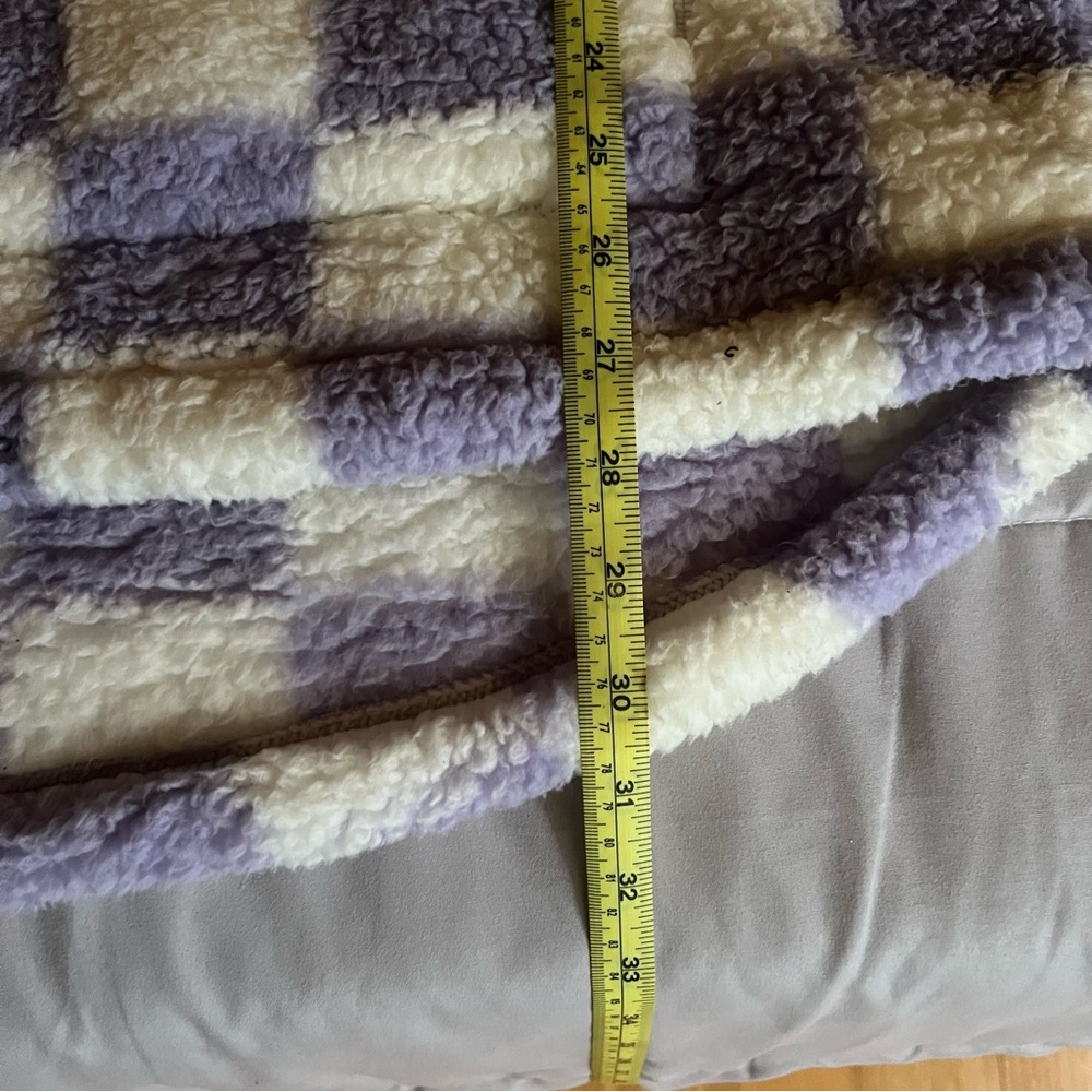 🎉HP🎉 SO Cozy Purple Checkered Fleece Pullover - Picture 11 of 13